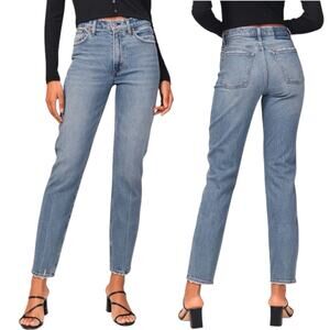 Abercrombie &‎ Fitch Blue Mom High Rise Jeans Women’s 29/8L Straight Leg Denim